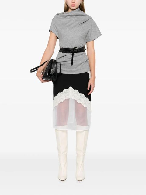 Jil Sander lace-insert skirt - Black - zdjęcie produktu nr 2