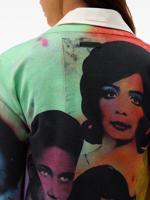 Versace portrait-print cardigan - Black