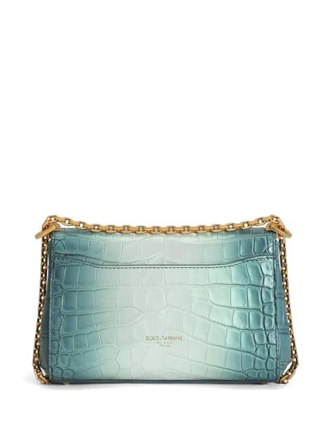 Dolce & Gabbana Marlene city mini crossbody bag in alligator - Blue - zdjęcie produktu nr 2