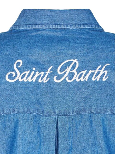 MC2 Saint Barth logo-embroidered cotton shirt - Blue