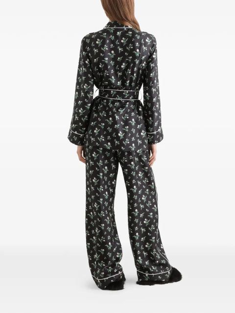 Dolce & Gabbana roses and lilies of the valley-print twill vanity trousers - Black