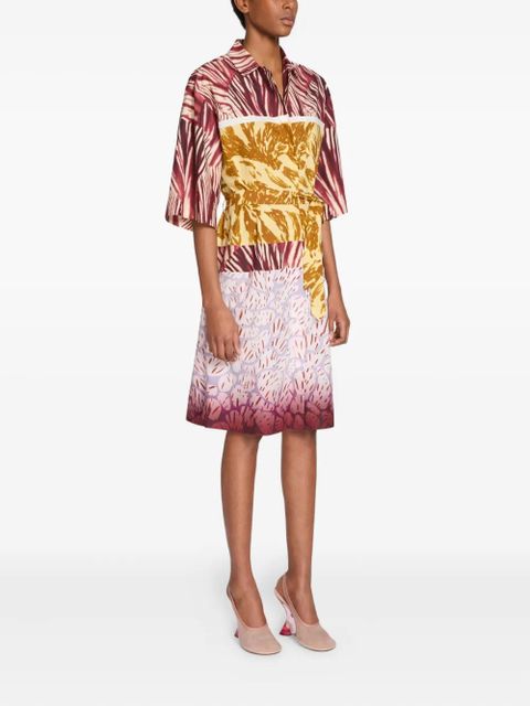DRIES VAN NOTEN tropical-print wrap dress - Red - zdjęcie produktu nr 2