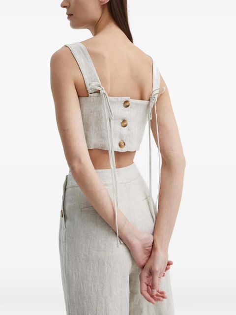 ALOHAS button-fastening square-neck top - Neutrals