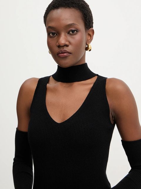 Haveone kamizelka damski kolor czarny lekki z półgolfem MFP-P162