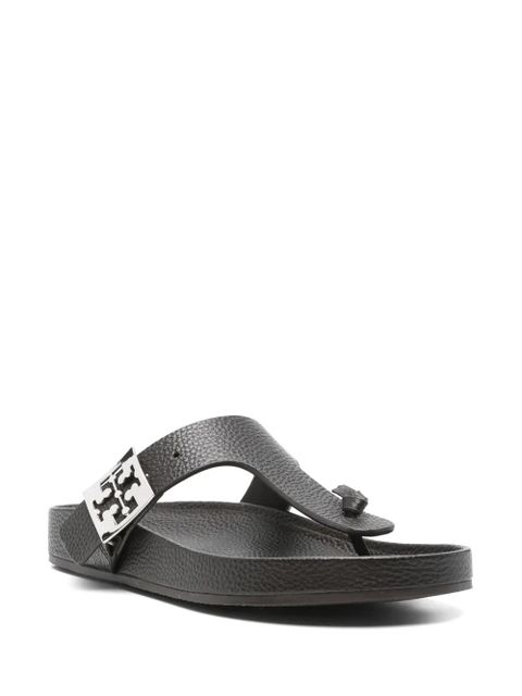 Tory Burch leather flat sandals - Brown - zdjęcie produktu nr 2