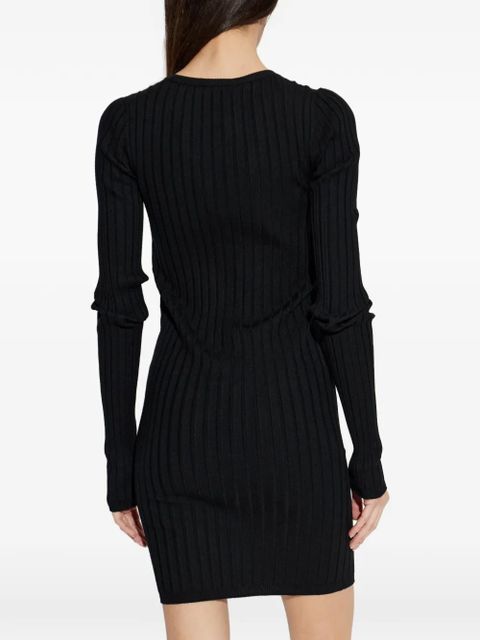 Dolce & Gabbana buttoned V-neck mini dress - Black