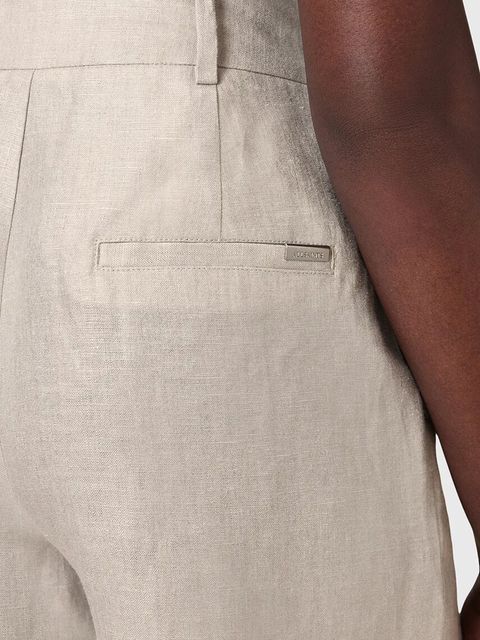 AllSaints szorty lniane AVERIE damskie kolor srebrny gładkie medium waist W069QC