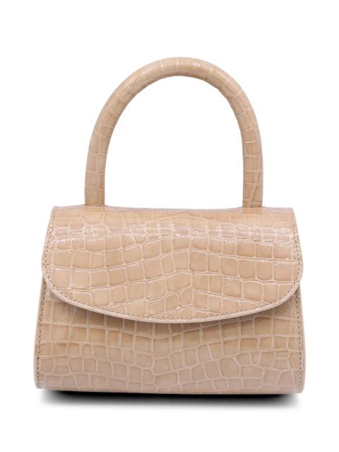 BY FAR mini 2.0 crocodile-effect tote bag - Neutrals