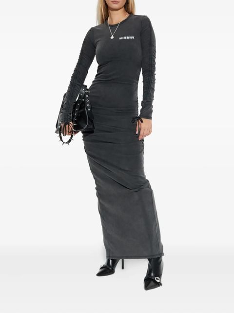 MISBHV long-sleeve drawstring maxi dress - Grey