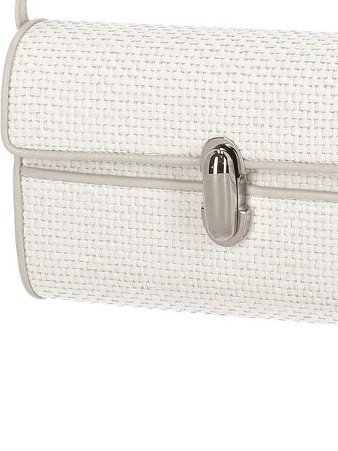 Savette Symmetry leather-trim woven shoulder bag - Neutrals
