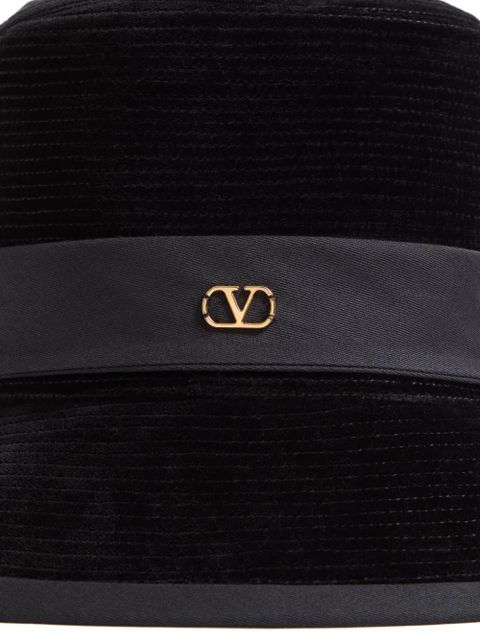 Valentino Garavani VLogo Signature velvet hat - Black