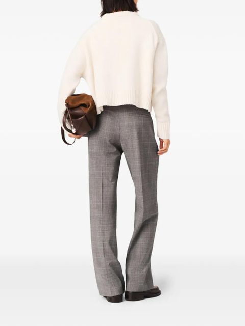 Maje checked-pattern trousers - Grey
