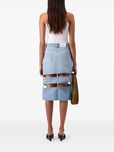 Coperni midi spiral denim skirt - Blue