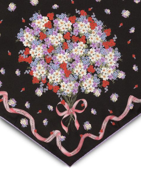 Dolce & Gabbana floral-print ribbon scarf - Black - zdjęcie produktu nr 2