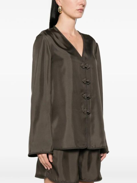 Róhe pankou-closure silk blouse - Brown