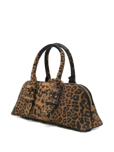 PINKO leopard-print padlock tote bag - Brown