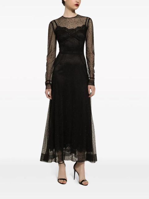 Dolce & Gabbana strass-embellished A-line maxi dress - Black - zdjęcie produktu nr 2