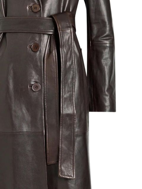 Nour Hammour Scarlett belted leather trench coat - Brown - zdjęcie produktu nr 2