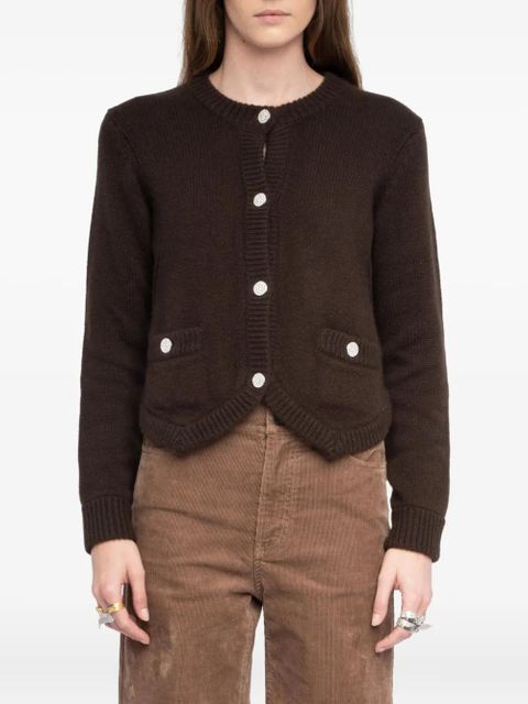 Zadig&Voltaire button-embellished pocket cardigan - Brown