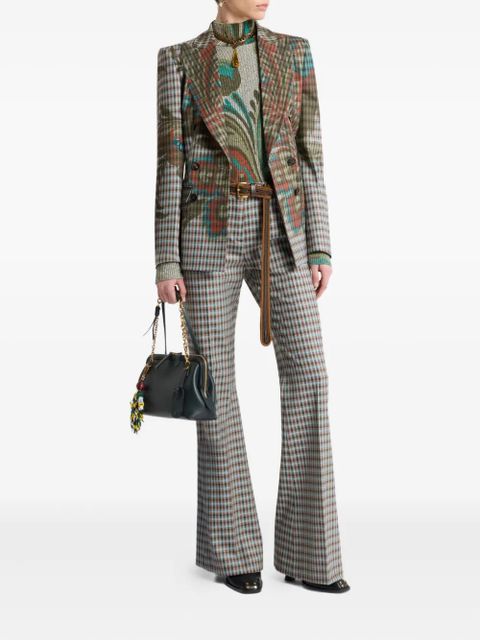 ETRO gingham flared trousers - Blue - zdjęcie produktu nr 2