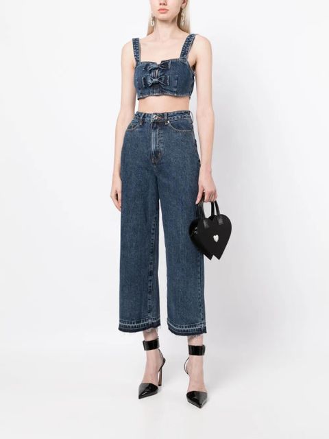 Self-Portrait high-waist wide-leg jeans - Blue - zdjęcie produktu nr 2