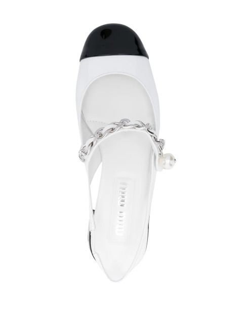 Miu Miu 35mm leather pumps - White