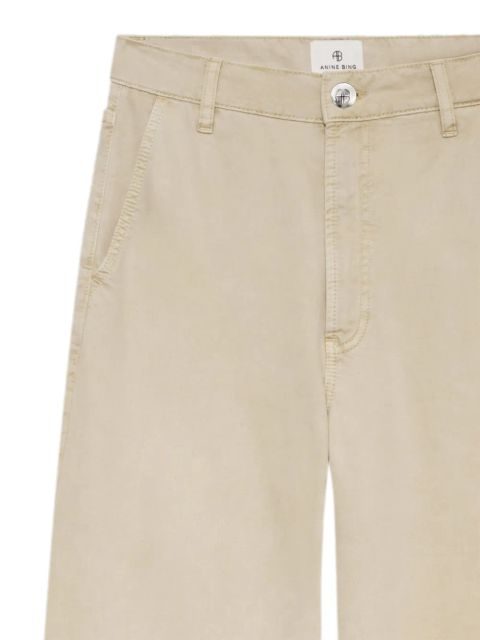 ANINE BING Briley curved-seam twill trousers - Neutrals