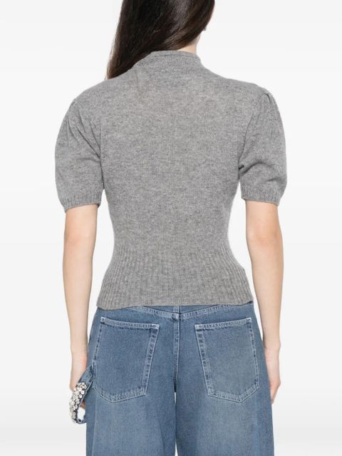 Simone Rocha embellishment puff-sleeves sweater - Grey