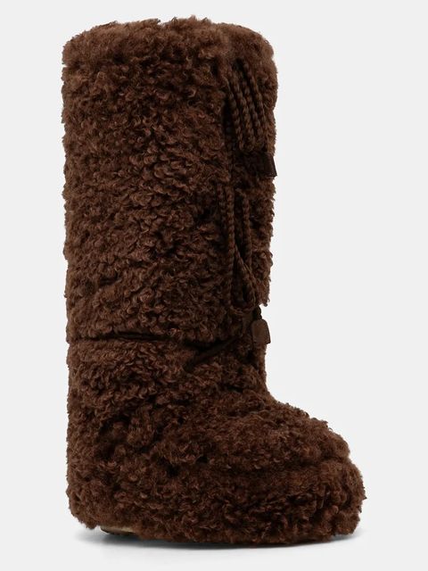 Moon Boot śniegowce MB ICON CURLY EXTRA kolor brązowy 80D1403070 M010 - zdjęcie produktu nr 1