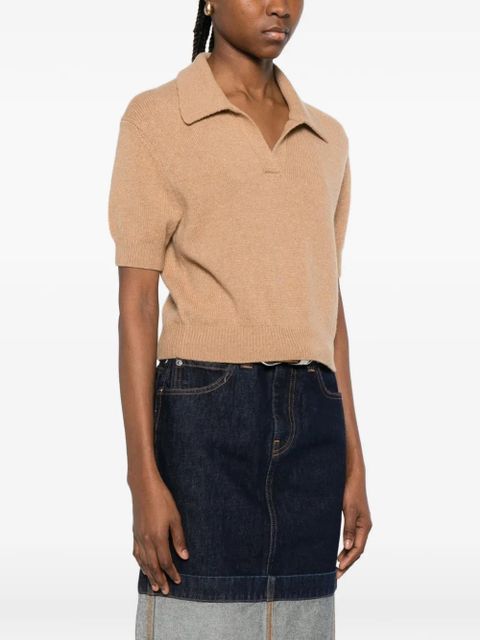 KHAITE Leni collared T-shirt - Neutrals