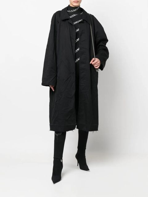 Balenciaga raw-edge trench coat - Black
