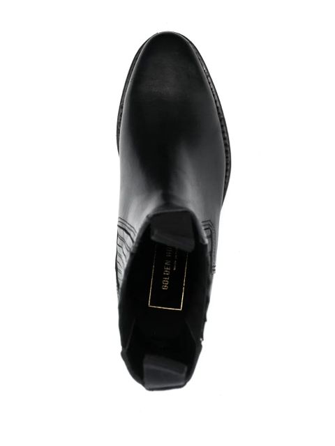 Golden Goose logo-charm leather boots - Black