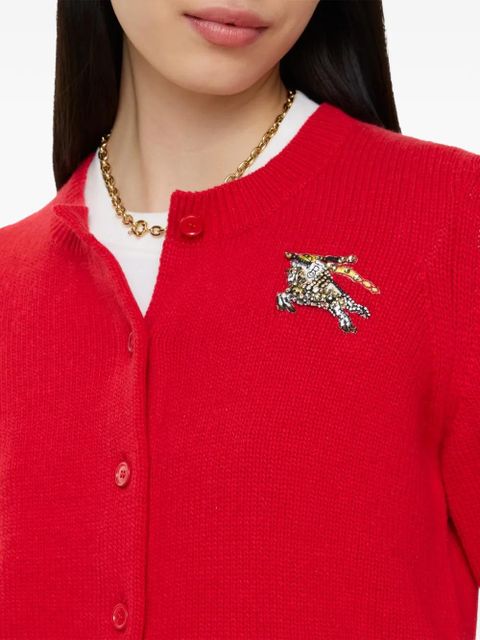 Burberry Equestrian Knight-appliqué cardigan - Red
