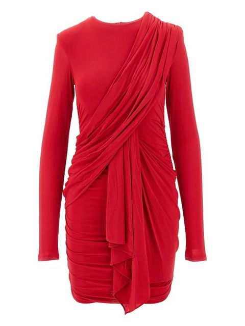 ISABEL MARANT draped long-sleeve mini dress - RED - zdjęcie produktu nr 1