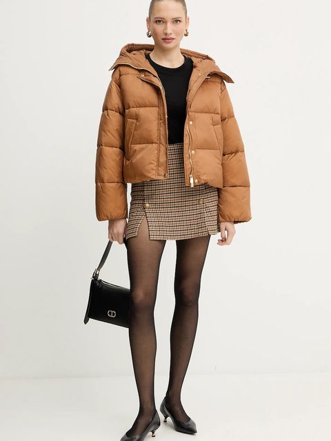 Pinko kurtka kolor brązowy zimowa oversize 105656 A2TF - zdjęcie produktu nr 2