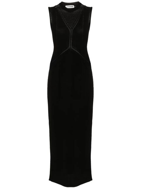 Jil Sander crew-neck knitted maxi dress - Black - zdjęcie produktu nr 1