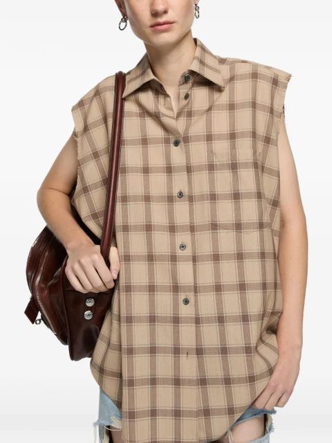 Acne Studios plaid sleeveless shirt - Neutrals