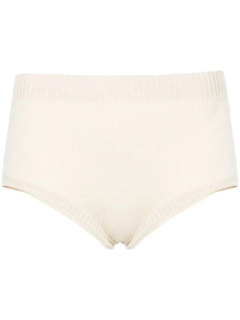 Alanui Finest high-waist ribbed shorts - Neutrals - zdjęcie produktu nr 1