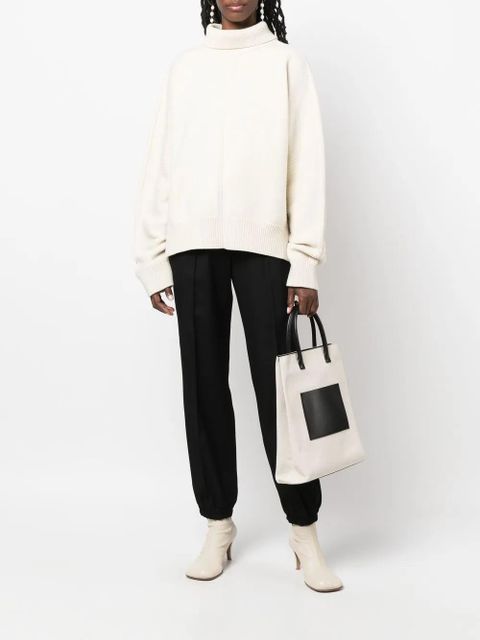 Jil Sander drawstring-fastening waist trousers - Black - zdjęcie produktu nr 2