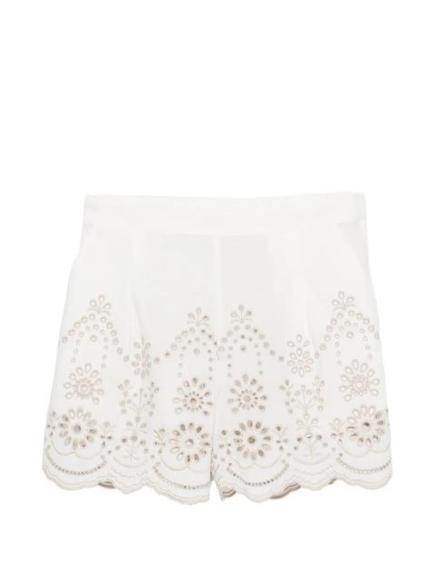 MC2 Saint Barth Amani broderie-anglaise scalloped-hem shorts - White - zdjęcie produktu nr 1