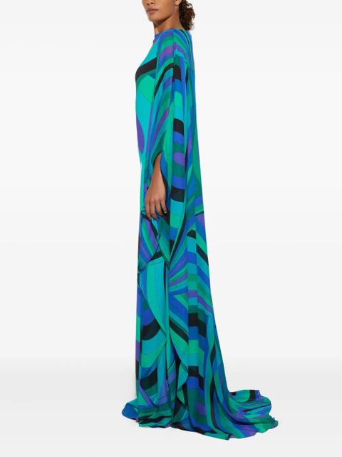 PUCCI Iride-pattern long dress - Green
