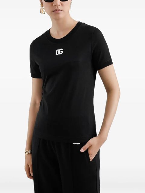 Dolce & Gabbana DG logo-embroidered jersey T-shirt - Black