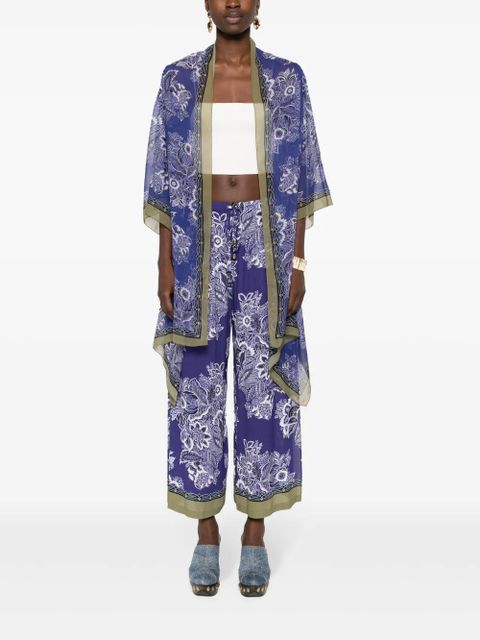 ETRO floral-print wide-leg trousers - Blue - zdjęcie produktu nr 2