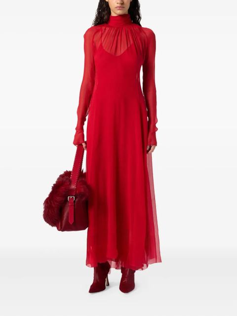 Blumarine open-back sheer maxi dress - Red - zdjęcie produktu nr 2
