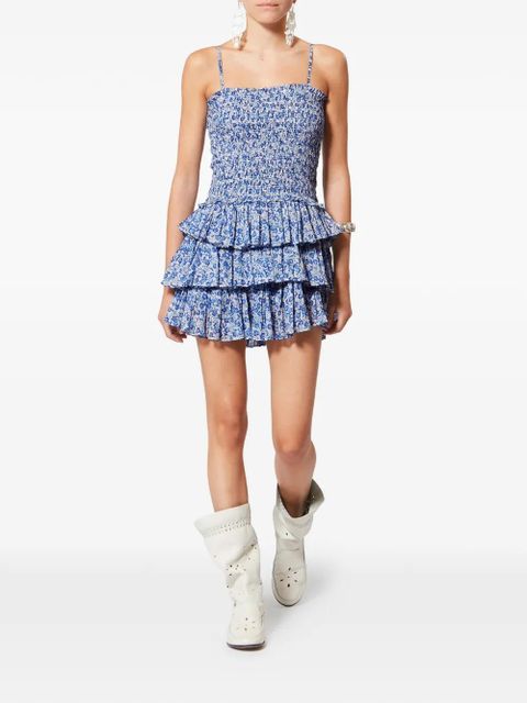 MARANT ÉTOILE Elodie ruffled floral-print dress - Blue - zdjęcie produktu nr 2