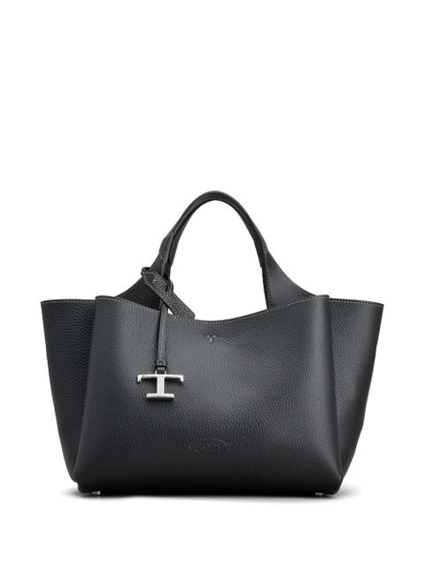 Tod's medium logo-plaque leather tote bag - Black - zdjęcie produktu nr 1