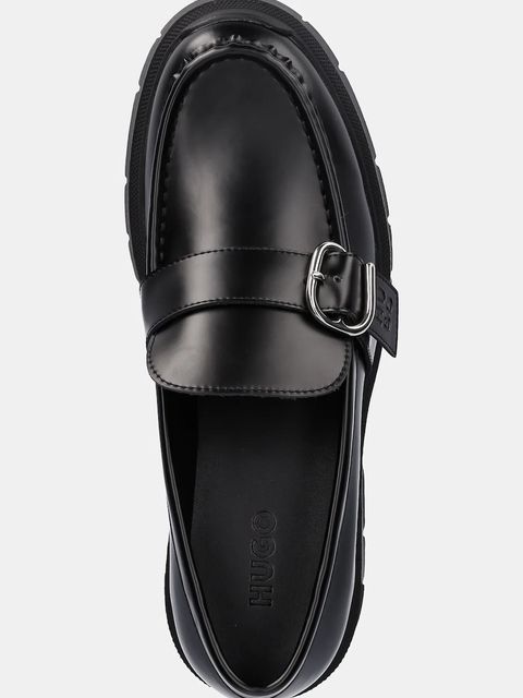 HUGO mokasyny Kris damskie kolor czarny na platformie 50548196