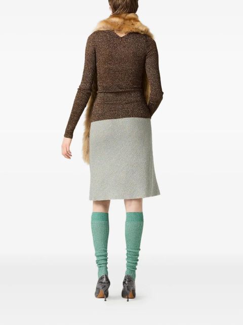 Miu Miu lamé skirt - Grey - zdjęcie produktu nr 2