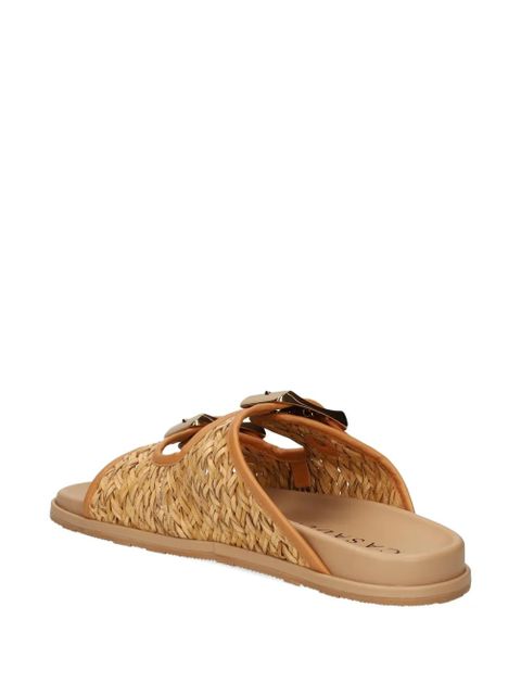 Casadei Birky woven double-buckle sandals - Neutrals
