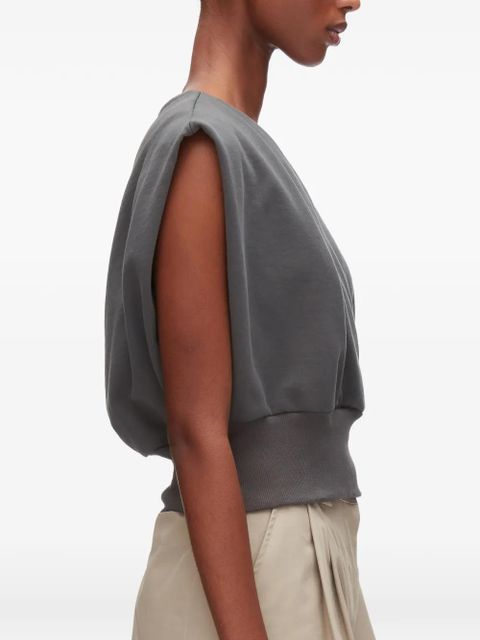 3.1 Phillip Lim V-neck shoulder-pad top - Grey